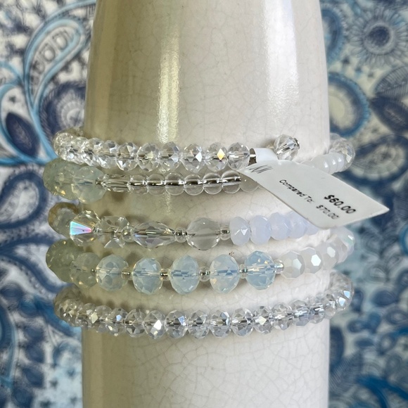 NEIMAN MARCUS Bracelet Wrap Sparkling Faceted Beaded - Picture 4 of 6